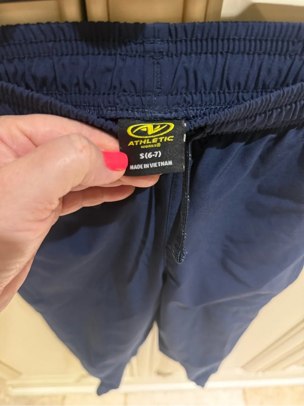 Athletic Works Navy Elastic Drawstring Performance Pants